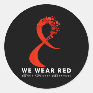 Go Red In February Heart Disease Awareness Health Classic Round Sticker