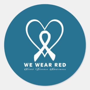 Go Red In February Heart Disease Awareness Health  Classic Round Sticker