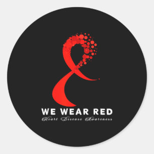 Go Red In February Heart Disease Awareness Health Classic Round Sticker