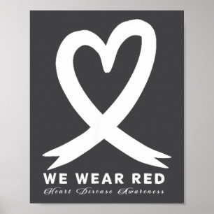 Go Red In February Heart Disease Awareness Health  Poster