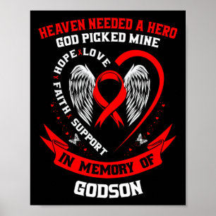 Go Red In Memory Of My Godson Heart Disease Awaren Poster