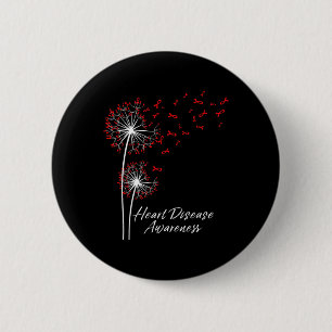 Go Red Ribbon Heart Disease Awareness Month Women 6 Cm Round Badge
