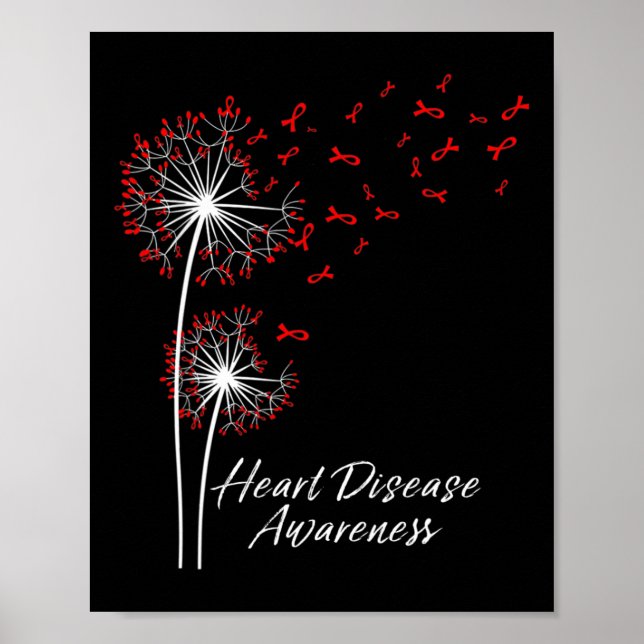 Go Red Ribbon Heart Disease Awareness Month Women  Poster (Front)