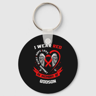 Go Red Ribbon Loss Of Godson Heart Disease Awarene Key Ring