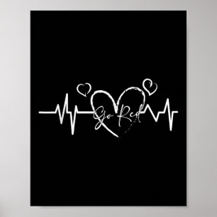 Go Red Shirt Women Men Kids Heart Disease Month Aw Poster