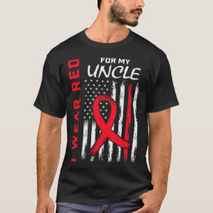 Go Red Uncle Heart Disease Awareness Flag Niece Ne T-Shirt