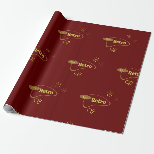 Go Retro MidCentury Modern Pattern Wrapping Paper (Unrolled)