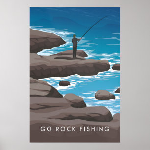 Go Rock Fishing Travel Poster