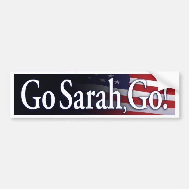 go_sarah_go_Black bumper sticker (Front)