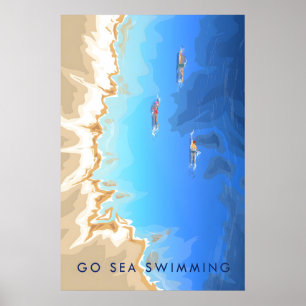 Go Sea Swimming Travel Poster
