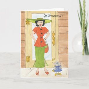Go Shopping Girl Birthday Card