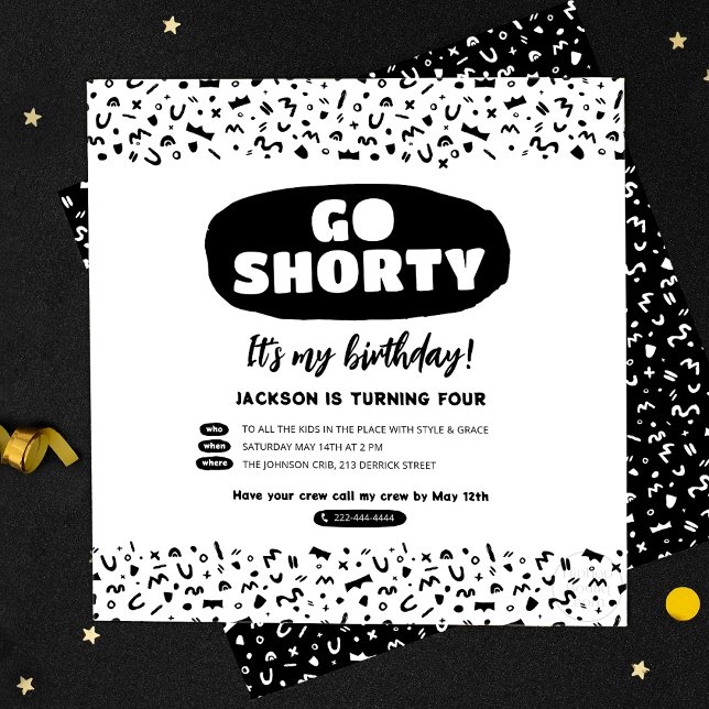 Go shorty 90s Hip Hop Rap Birthday Invitation (Creator Uploaded)