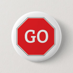 GO SIGN 6 CM ROUND BADGE