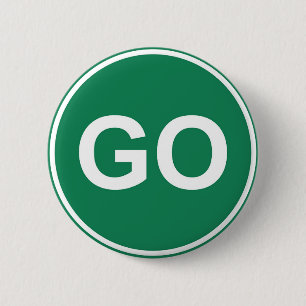GO Sign 6 Cm Round Badge