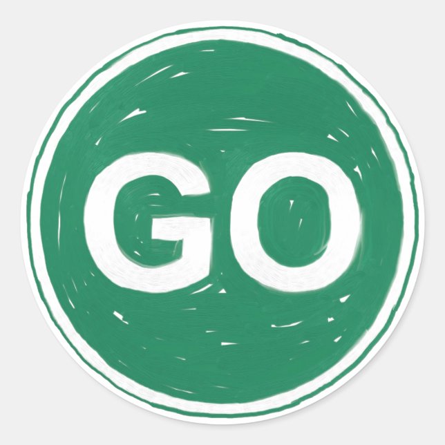 Go Sign Classic Round Sticker (Front)