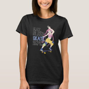 Go Skateboarding Girl Eat Sleep Skate Repeat T-Shirt