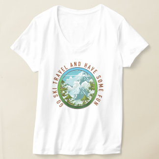 Go Ski travel and have fun travel logo. T-Shirt