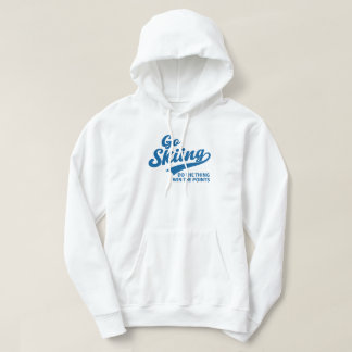 Go Skiing – Minimal Winter Sports Typography Desig Hoodie