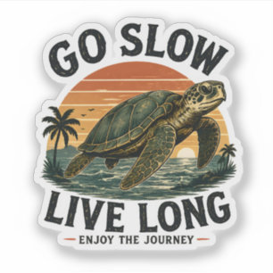 Go Slow Live Long Sea Turtle Sunset Motivation