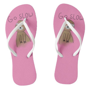 go slow sloth flip flops