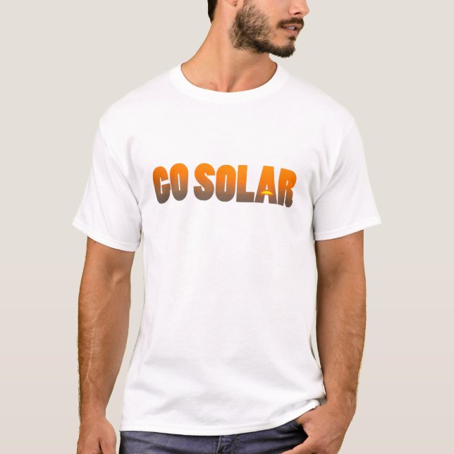 Go Solar T-Shirt - Promote Renewable Energy (Front)