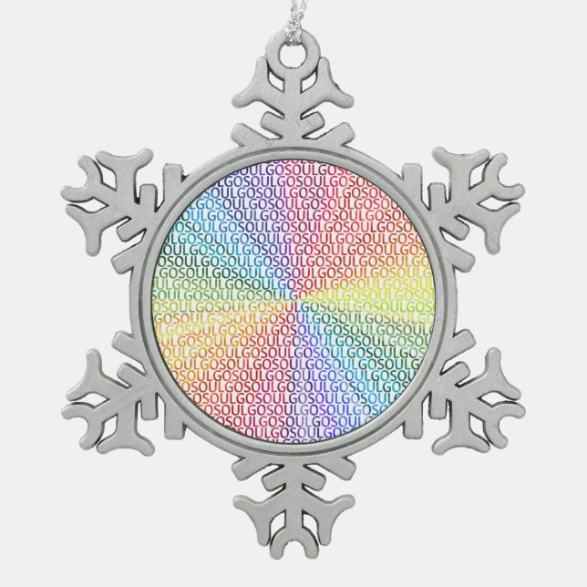 Go Soul! Snowflake Pewter Christmas Ornament (Front)