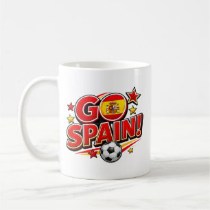 GO SPAIN Soccer Fan Mug Patriotic Spain Foot