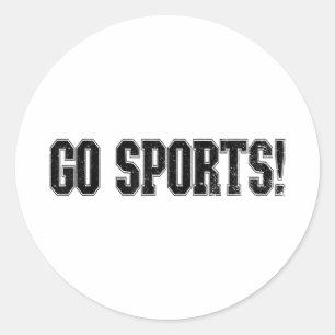 Go Sports! Funny Vintage Sports Sport Fan Go Sport Classic Round Sticker