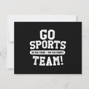 Go Sports Team! Funny Sports RSVP Card