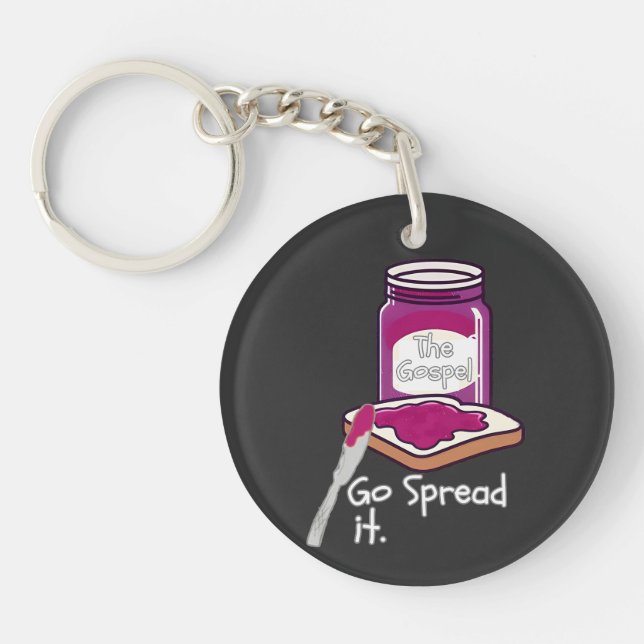 Go Spread It The Gospel Funny Christian Saying Key Ring (Front)