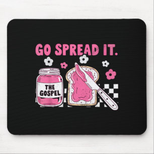 Go Spread It The Gospel Retro Funny Jar Floral Chr Mouse Mat