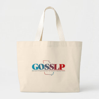 GO SSLP Logo with Georgia State Outline Large Tote Bag