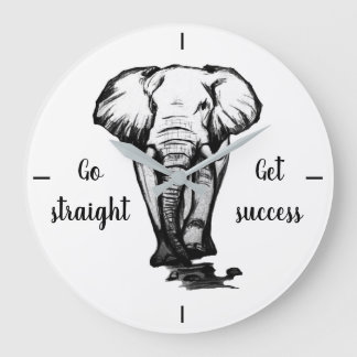 Go straight, Get success Large Clock