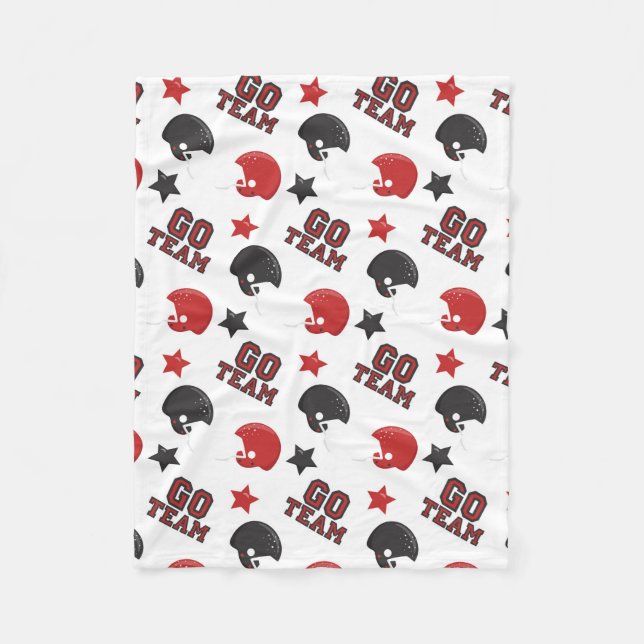 Go Team Football Helmet Fleece Blanket (Front)