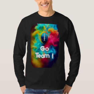 Go Team Football In Exploding Colour T-Shirt