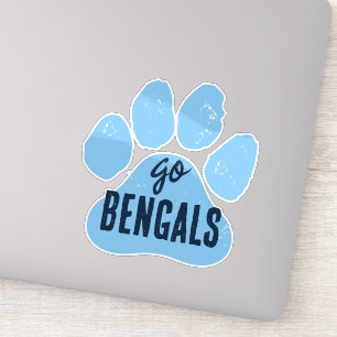 GO Team Name or Mascot Baby Blue & Navy Pawprint