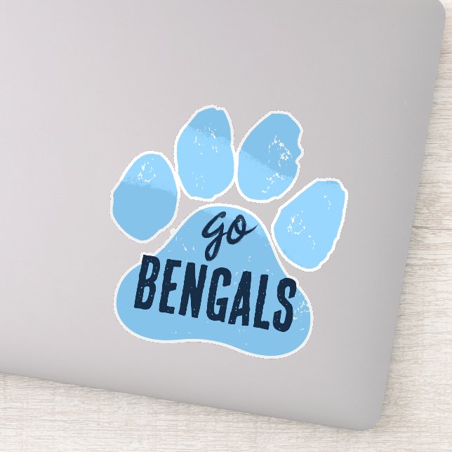 GO Team Name or Mascot Baby Blue & Navy Pawprint (Detail)