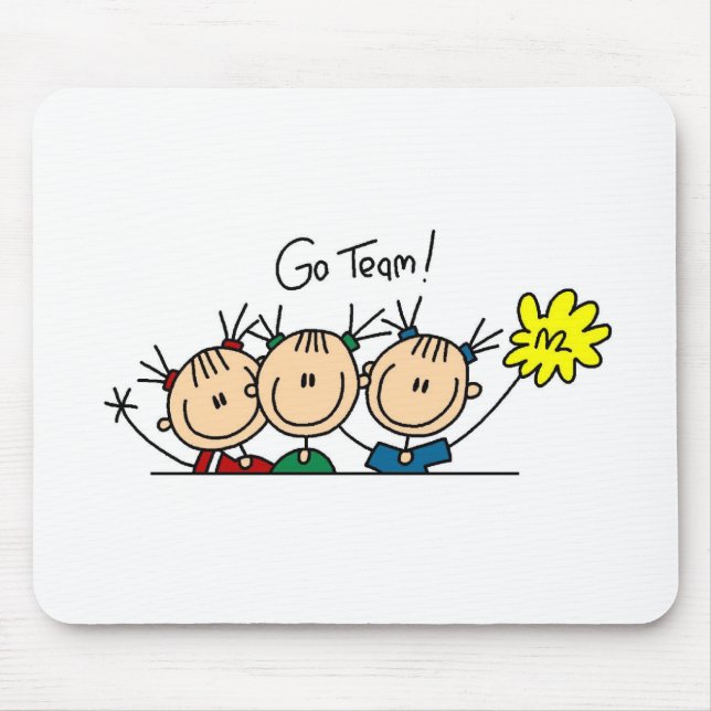 Go Team Three Cheerleaders Mousepad (Front)