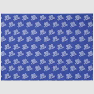 Go Team Word Art in Blue Tissue Paper