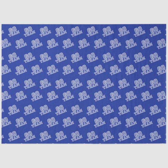 Go Team Word Art in Blue Tissue Paper (Front)