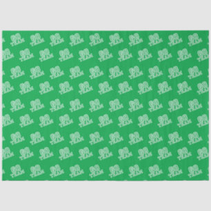Go Team Word Art in Green Tissue Paper