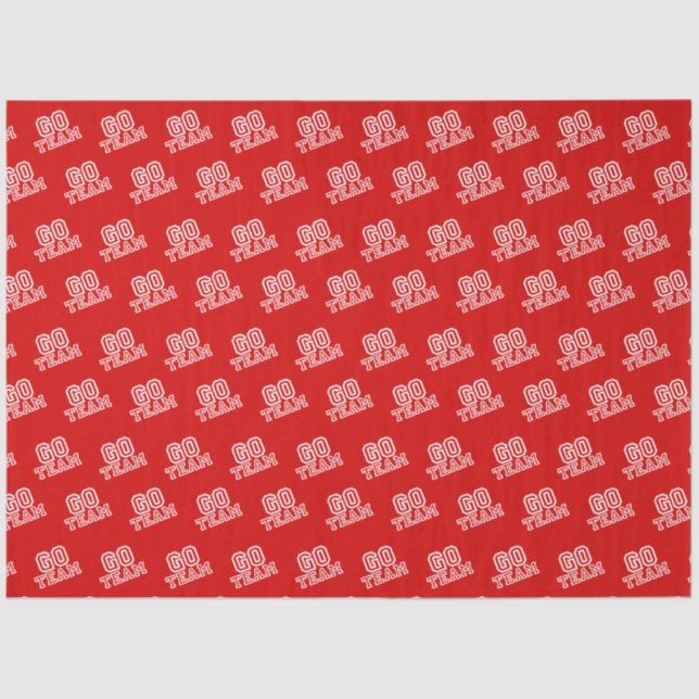 Go Team Word Art in Red Tissue Paper (Front)
