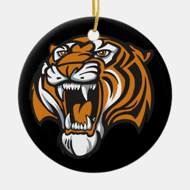 Go Tiger Ceramic Tree Decoration (Front)