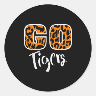 Go Tiger Men Women Kids Girls Youth Boys Teen  Classic Round Sticker