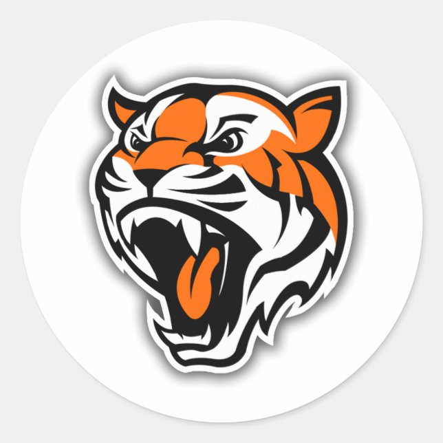 GO TIGERS! CLASSIC ROUND STICKER (Front)