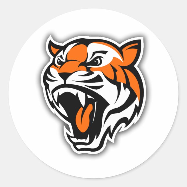 GO TIGERS! CLASSIC ROUND STICKER (Front)