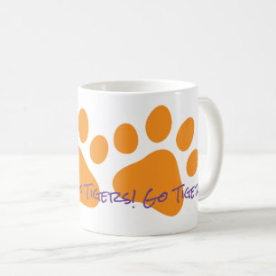 Go Tigers! School Spirit Sports Fans Paw Prints Coffee Mug
