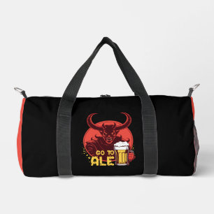 Go To Ale - Satan Drinking Beer Duffle Bag