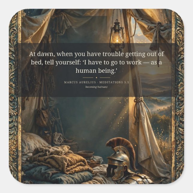 Go to Work as a Human Being — Aurelius Sticker (Front)