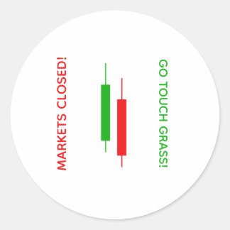 Go touch grass classic round sticker